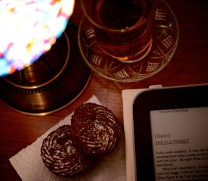 The last few evenings have been spent with çay and LOTR by lantern light.