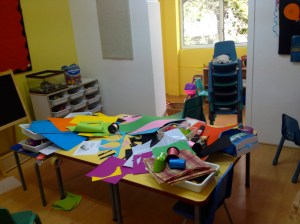 The start of the decorating process. I'd work for hours and feel like nothing was getting done.